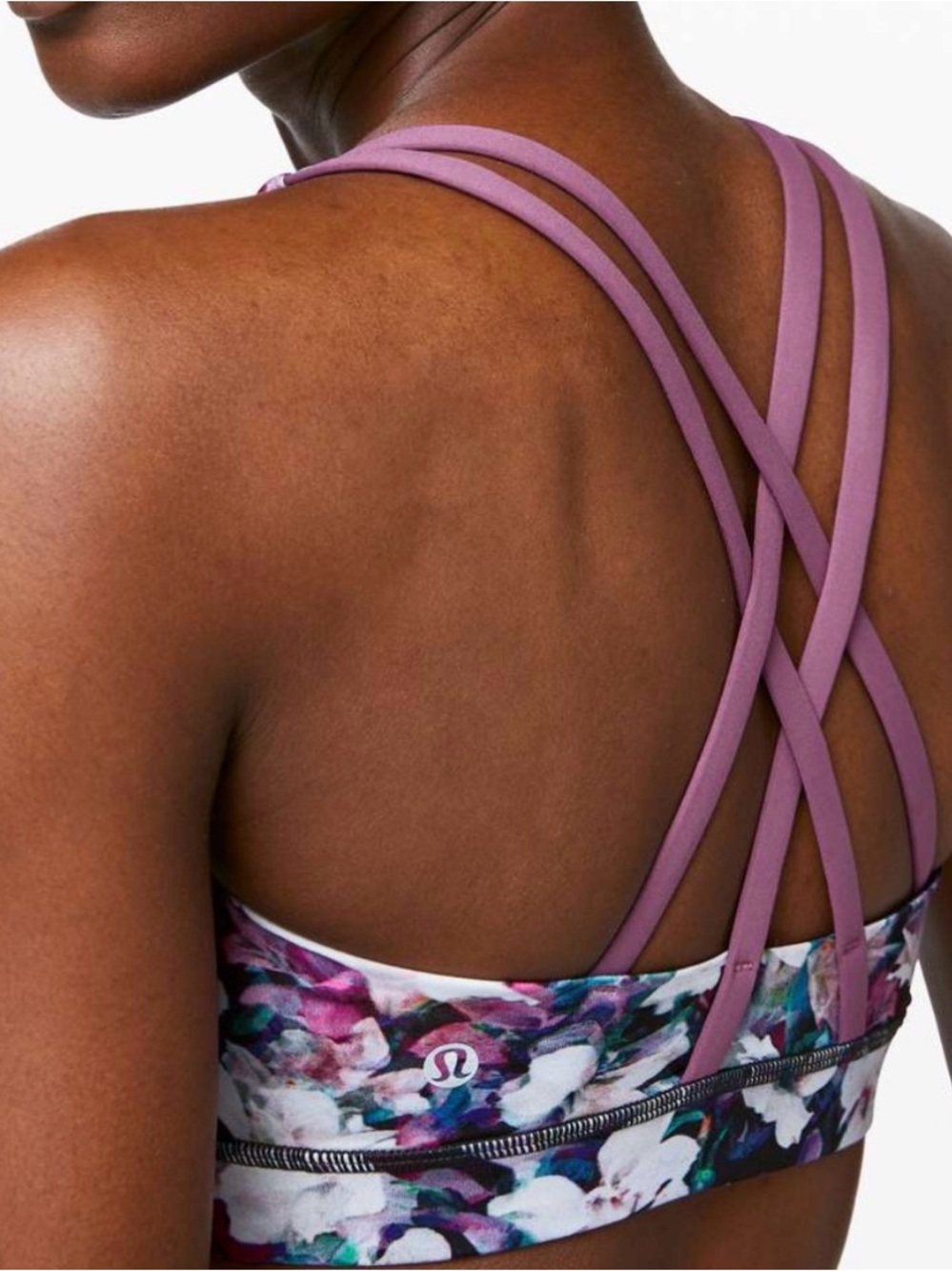 Lululemon Energy Bra Utopia Multi Vintage Plum Floral Sports Bra Size 6